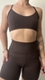 Conjunto de top e short sem bolso meia coxa Basic - Café - comprar online