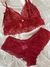 Conjunto de lingerie Maria Cecília sem bojo - Vermelho