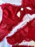 Conjunto de lingerie de renda sem bojo - Vermelho