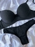 Conjunto de lingerie básico de microfibra - Preto