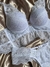 Conjunto de lingerie de renda com bojo - Branco