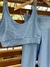 Conjunto canelado de top e calça - Azul Serenity na internet