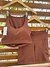 Conjunto Basic de top e short com bolso - Marrom - comprar online