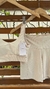 Conjunto canelado de top e short com bolso - Off White na internet