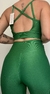 Conjunto canelado de top e calça sem bolso - Verde Folha na internet