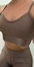 Imagem do Conjunto canelado de top e calça sem bolso - Castanho