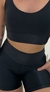 Conjunto canelado de top e short com bolso - Preto - Use Lunna Store