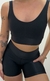 Conjunto canelado de top e short com bolso - Preto - comprar online