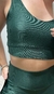 Imagem do Conjunto canelado de top e short com bolso - Verde Bonsai