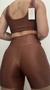 Conjunto canelado de top e short com bolso - Cappuccino - comprar online