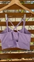 Conjunto canelado de top e short com bolso - Lilás - comprar online