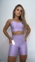 Conjunto canelado de top e short com bolso - Lilás - loja online