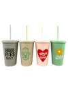 VASO PLASTICO C/SORBETE