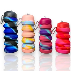 BOTELLA SILICONA PLEGABLE DE COLORES COD.48857