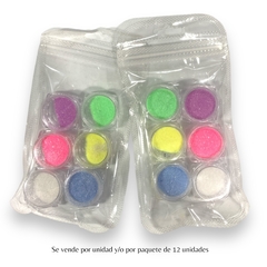 GLITTER DE COLORES PARA UÑAS X6 COD.06162