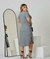 Vestido maya Plus Size mídi C/bolsos laterais. CINZA MESCLA na internet
