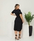 Vestido maya Plus Size mídi C/bolsos laterais. PRETO na internet