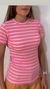 T-shirt Inspiração Zara - Rosa listrada