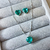 Conjunto Colar e Brinco Verde Zircônia Coração em Prata 925