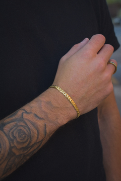 Pulsera Cubana Plana - Golden Luxury mayorista