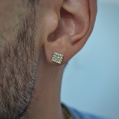 Arito cuadrado con piedras - Golden Luxury mayorista