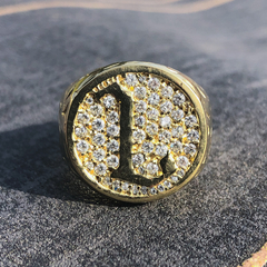 Anillo inicial con piedras - Golden Luxury mayorista