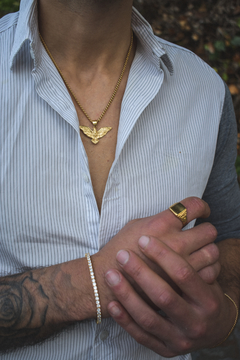 Anillo sello cuadrado - Golden Luxury mayorista