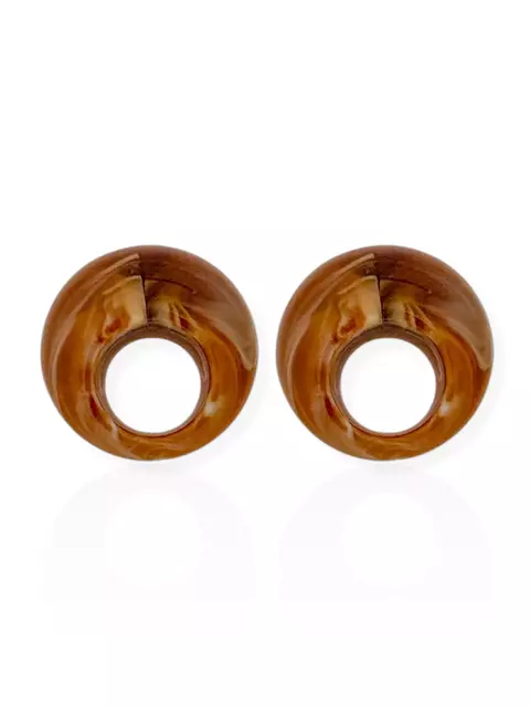 Brinco Vazado Resinado - Marrom