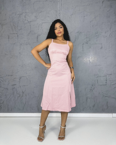 Vestido Mídi social Cor Rosa - comprar online