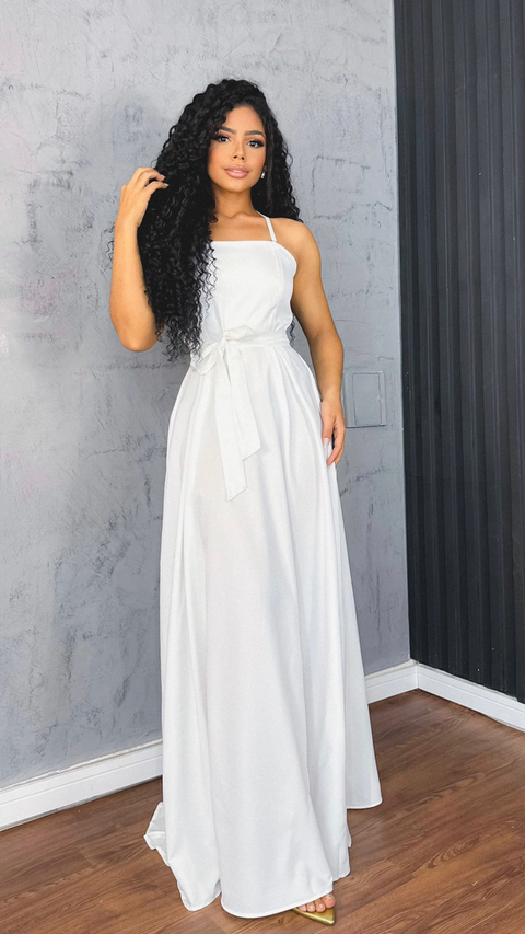 Vestido longo fluido cor Branco
