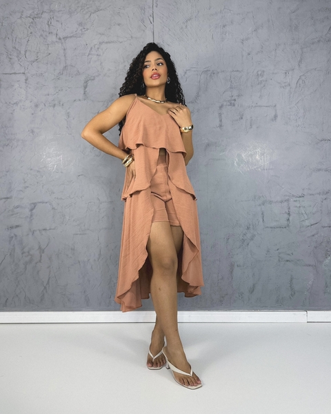 Conjunto short Marcely cor Rosa goiaba - comprar online