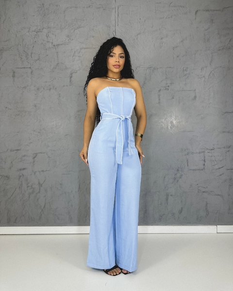 Macacão tomara que caia Cor Azul - comprar online