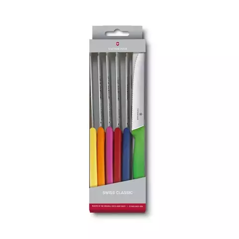 Facas Swiss Classic Coloridas p/ Mesa, 6pcs, Cortes Suaves - comprar online
