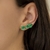 Ear Cuff Cristais Gota Oval e Quadrado