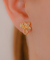 Brinco Flor com Zirconias no Dourado