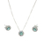 Conjunto Brinco e Colar com Zircônia Verde