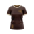 Camisa feminina marrom do Flamengo, modelo Consciência Negra 2024/25, com detalhes em dourado.