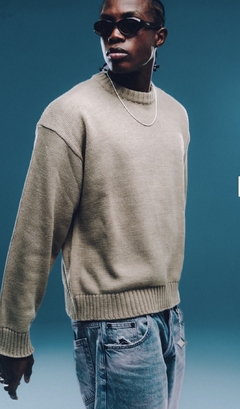 SWEATER TEJIDO ESSENTIAL LIGHT BROWN - comprar online
