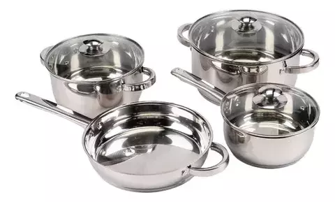 Set Ollas Acero Inox 4pzs Triple Fondo