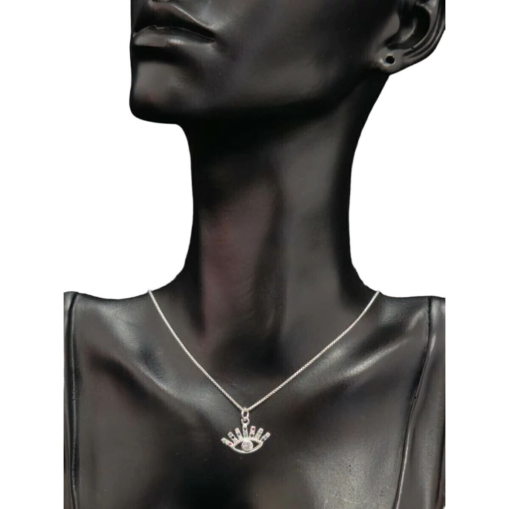 Colar Chocker Olho Grego Color - Prata925