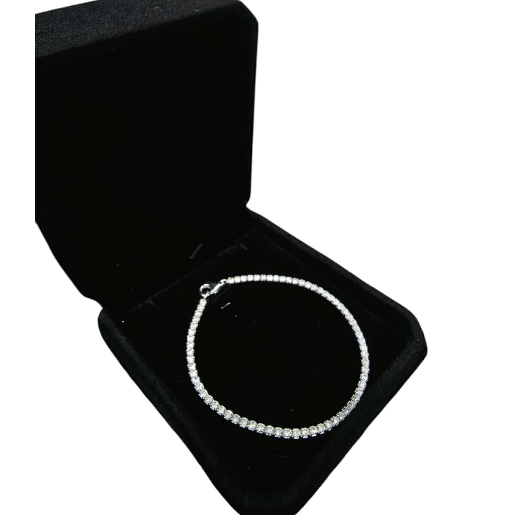 Pulseira Riviera Cristal Feminina 17 Cm Prata 925