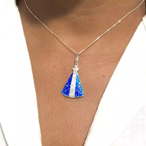 Pingente Nossa senhora Manto Azul - Prata 925