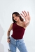 BLUSA OMBRO ÚNICO VINHO
