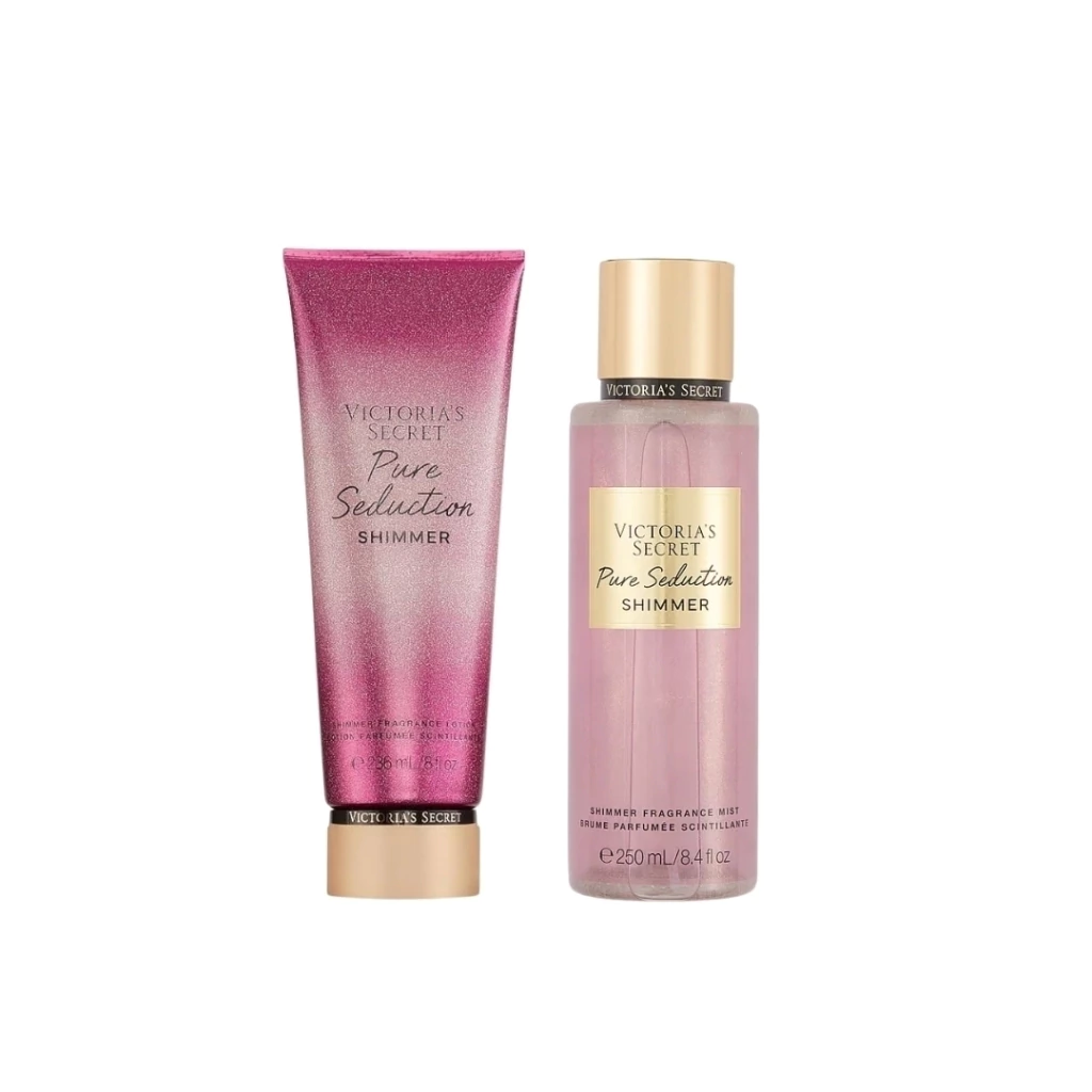Kit Hidratante 236ml + Body Splash 250ml Pure Seduction Shimmer Victoria´s Secret