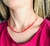 Collar cristales rojos con ojito turco - comprar online