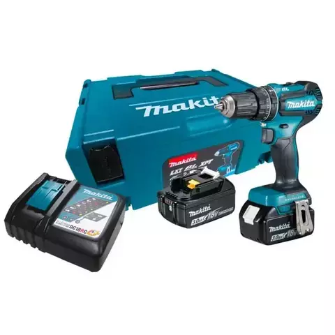 Parafusadeira/Furadeira de Impacto 1/2 Pol. 18V com 2 Baterias, Carregador e Maleta MAKITA-DHP485RFJ MAKITA