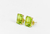 Brinco em Pedra Natural Octogonal de 6x8mm (Peridoto) ouro 18k