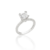 ANEL ZIRCONIA BRANCA SOLITARIO DE 7MM + APARADOR FINO na internet
