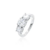 ANEL TRÊS PEDRAS CENTRAIS QUATRO GARRAS RÓDIO/CRISTAL/LISO - comprar online