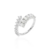 ANEL ENTREABERTO UM LADO OVAL 3 MM OUTRO PONTO DE LUZ 2 MM RÓDIO/CRISTAL/LISO - comprar online